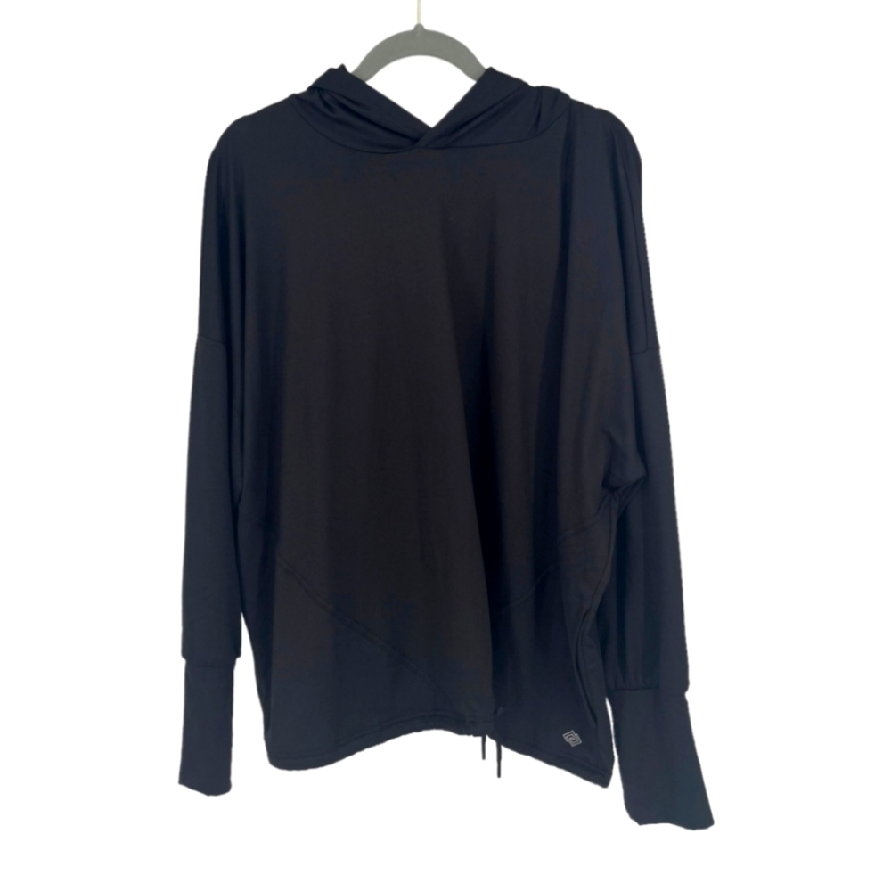 NWT Zelos lightweight stretchy hooded shirt - true black